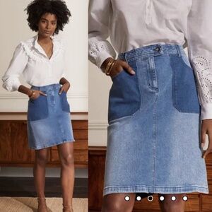 BODEN Cavendish Denim Contrast Mini Skirt Size 6